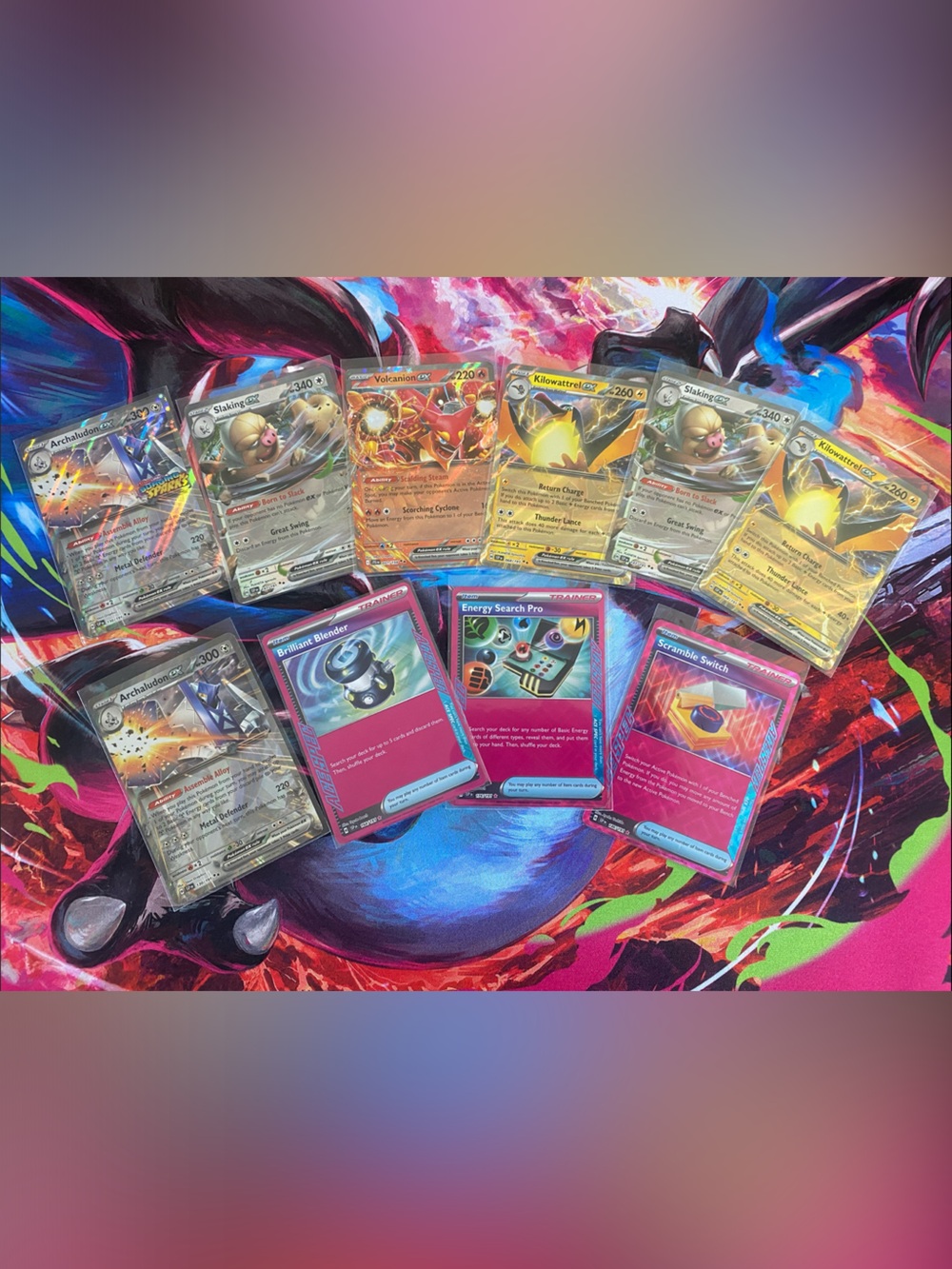Pokémon- 7 EX Cards and 3 Item Cards from Surging Sparks